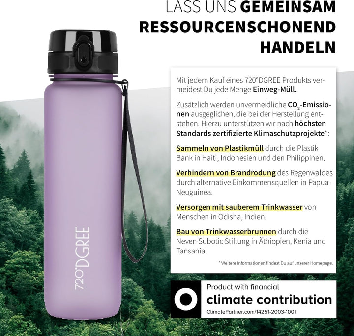 720°DGREE Trinkflasche “uberBottle“ 350ml, 500ml, 650ml, 1l, 1,5 Liter softTouch +Früchtebehälter -