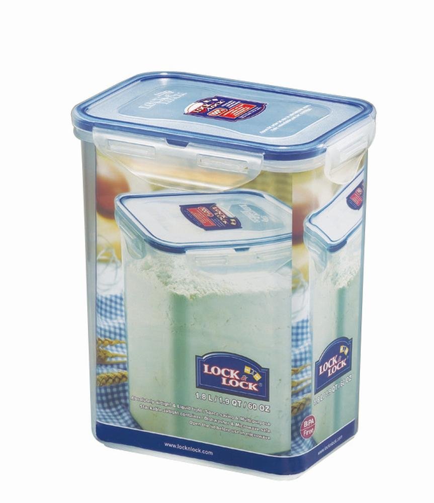 Lock & Lock Frischhaltedose, Vorratsbox, Vorratsdose, 1,8 Liter rechteckig, hoch, 12 Stück, 151 x 10