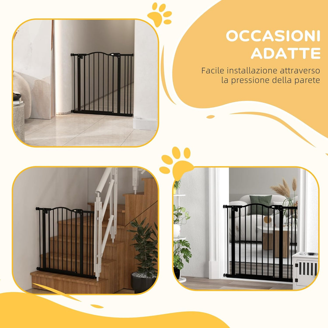PawHut 78 cm Indoor-Hundegitter, Sicherheits-Hundegitter, 74-87 cm dehnbares Hundegitter mit doppelt