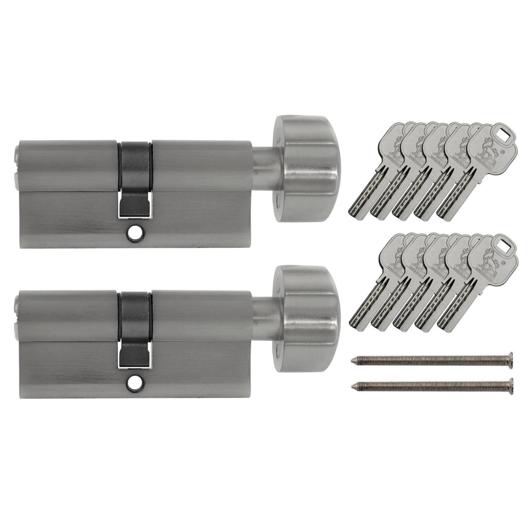 2x Knaufzylinder 80 mm KD 40/40 gleichschliessend (mit Not- und Gefahrenfunktion) inkl. 10 Schlüssel