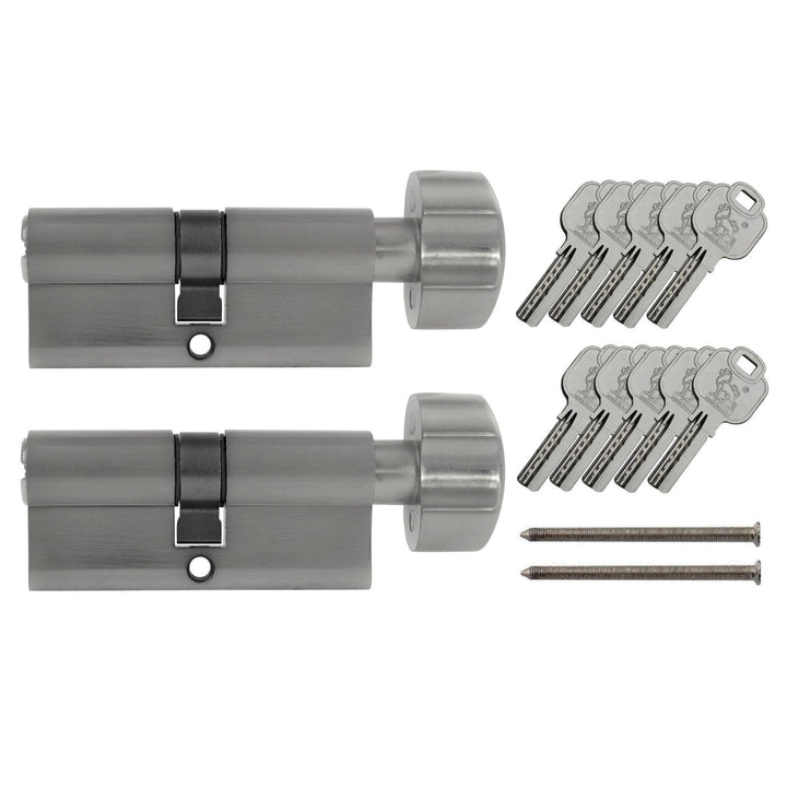 2x Knaufzylinder 80 mm KD 40/40 gleichschliessend (mit Not- und Gefahrenfunktion) inkl. 10 Schlüssel