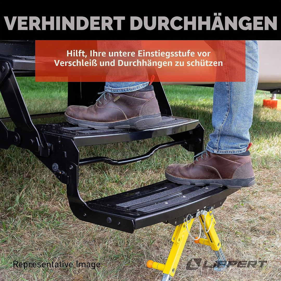 Lippert Solid Stance RV-Trittstabilisator-Set für 5. Räder, Reiseanhänger und Wohnmobile, Stabilisat