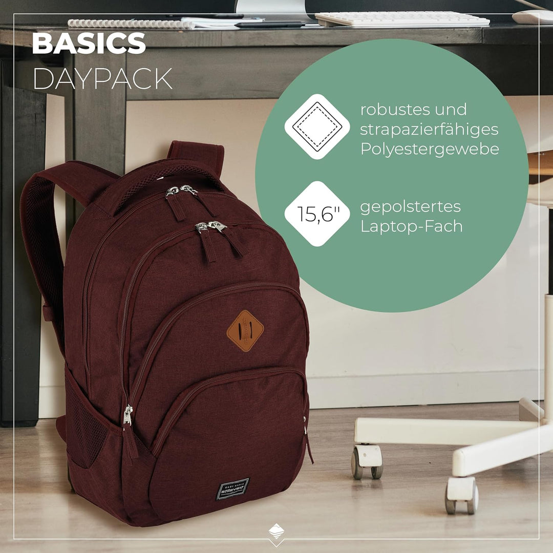 Travelite Handgepäck Rucksack, Laptop Rucksack 15,6 Zoll, BASICS, Daypack, Tagesrucksack mit vielen