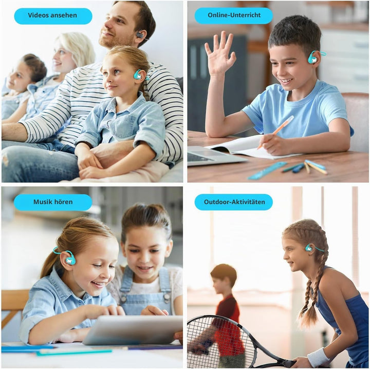 LK15 Kinder-Kopfhörer, offener Ohr-Bluetooth-Kopfhörer mit Luftleitung, ultraleicht, 85 dB Lautstärk