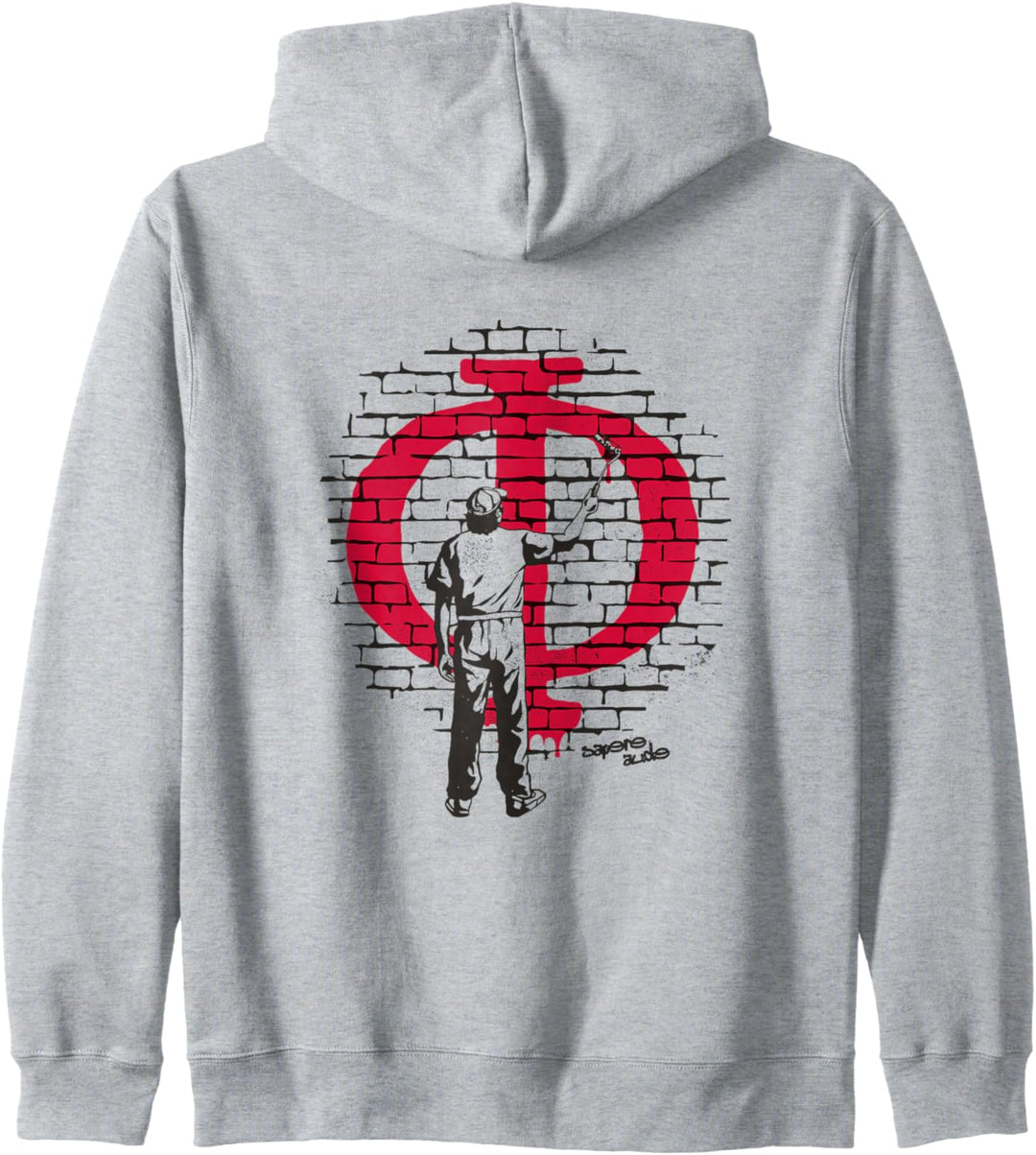 Phi Buchstabe Sapere Aude Graffiti Street Art Philosophie Kapuzenjacke