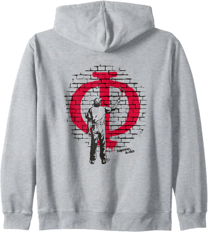 Phi Buchstabe Sapere Aude Graffiti Street Art Philosophie Kapuzenjacke
