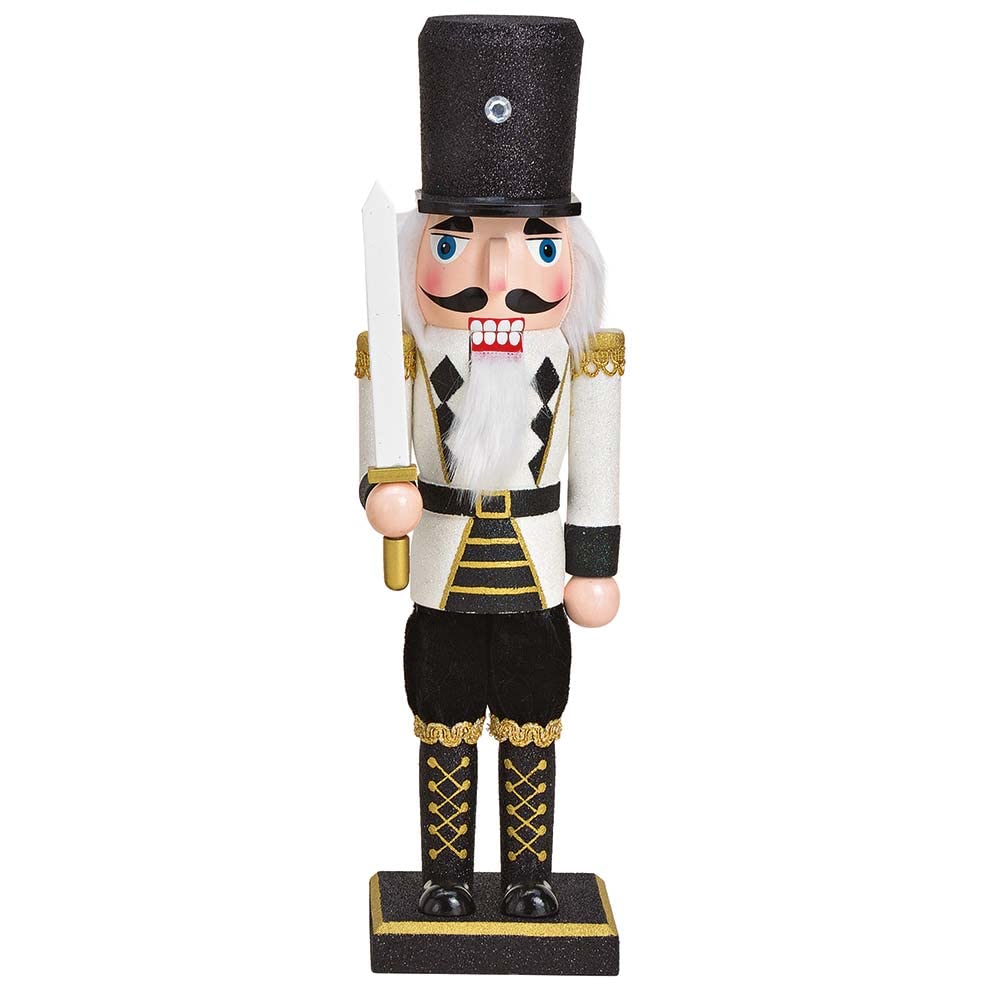 Goldschmidt Nussknacker Figur Holz Soldat Uniform 35cm gross Weihnachten Weihnachtsdeko Deko (schwar