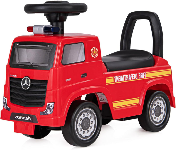 SOARS Mercedes-Benz Rutschauto, Feuerwehrauto mit Warnleuchte, Hupe & Musik, Rutschfahrzeug mit vers