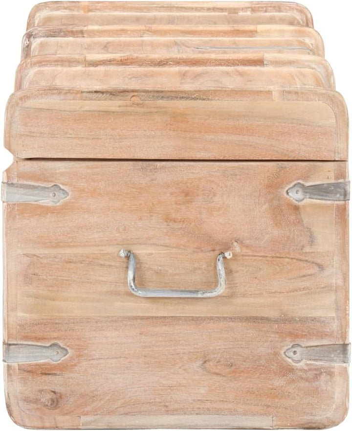 vidaXL Akazienholz Massiv Holztruhe Abschliessbar Truhe Aufbewahrungsbox Holzkiste Schatzkiste Schat