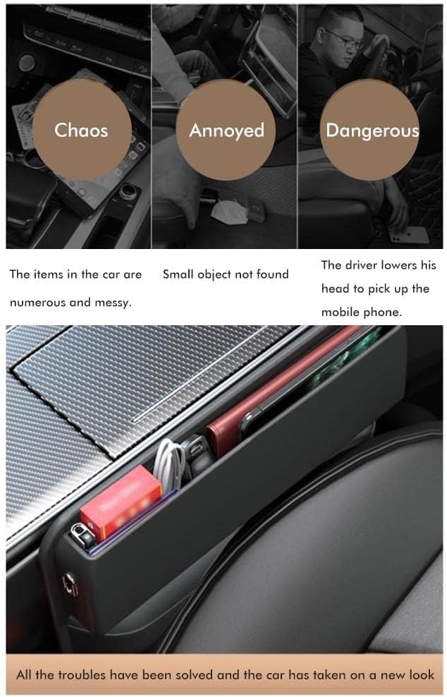 Autositz-Organizer, 20 * 30 Cm PUS Auto Console Side Storage Box