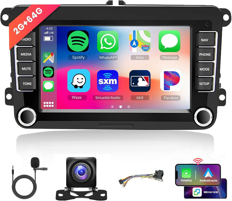 Hodozzy 2+64G Android Autoradio für VW Passat Golf Polo Caddy Bettle Touran Tiguan Jetta für Seat Sk