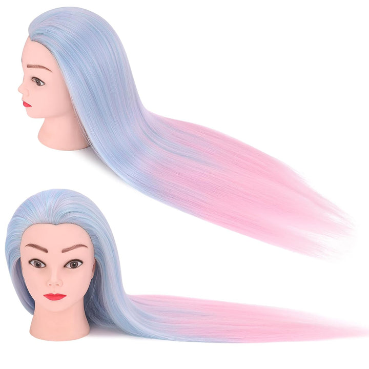 TopDirect Trainingskopf für Friseure 75cm/29.5 Zoll Frisurenkopf Langhaar 100% Synthetische Haare Üb