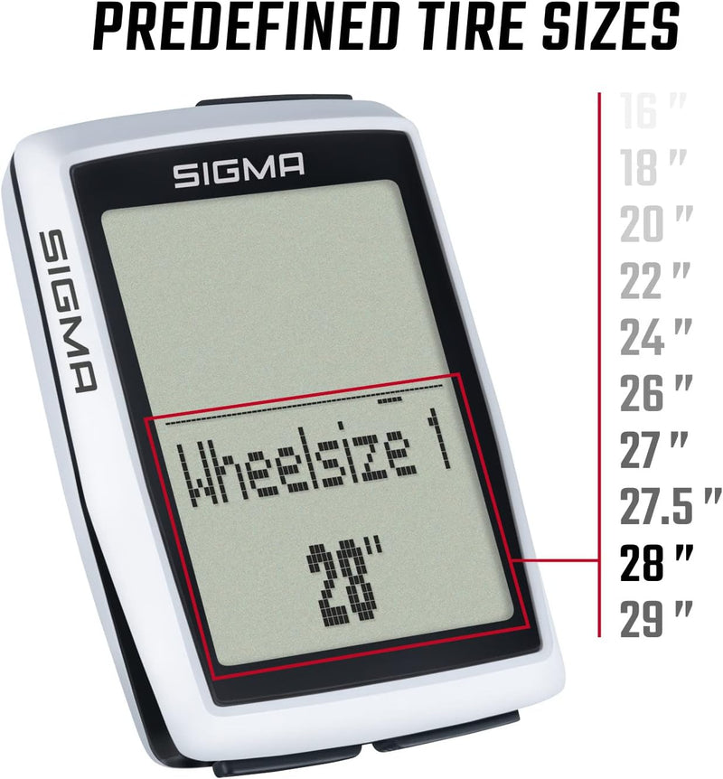 Sigma Bike Computer, Originals BC 12.0 Wireless STS w/Optional Cadence, 12 Functions, Monthly Statis