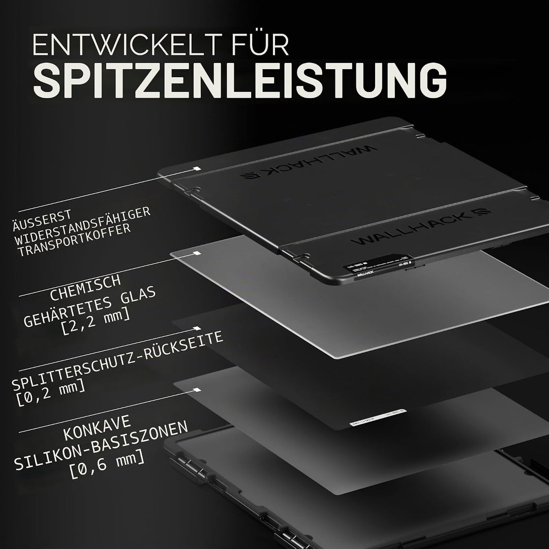 Wallhack CR-005 Glas-Mauspad 44×51cm, Gaming Mauspad mit Kontroll Oberfläche, Ultra-glattes Glaspad