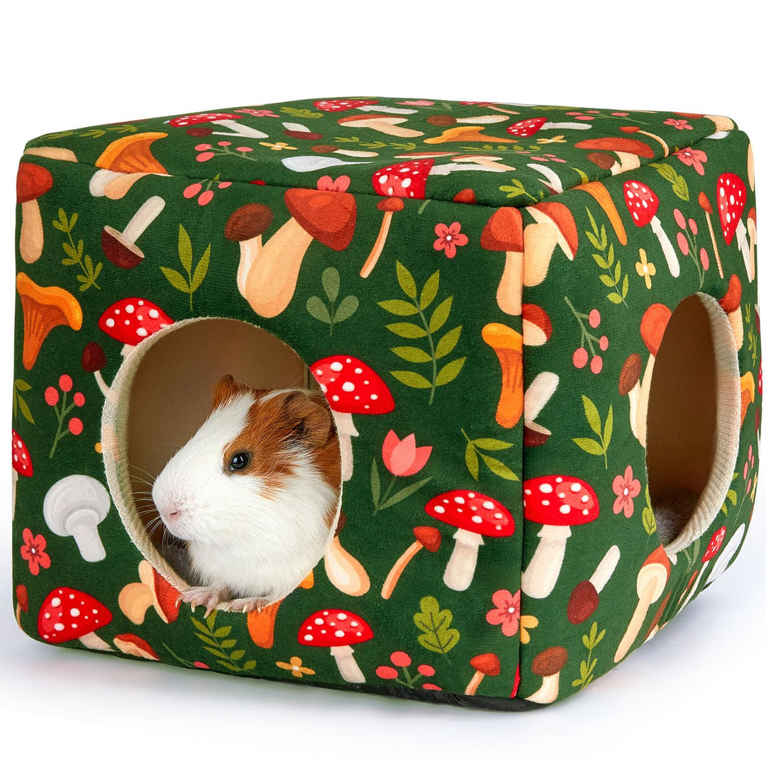 Meerschweinchen Haus 2 eingange – Waschbares Kaninchenbett & Kuschelhöhle – Versteck für Kaninchen,