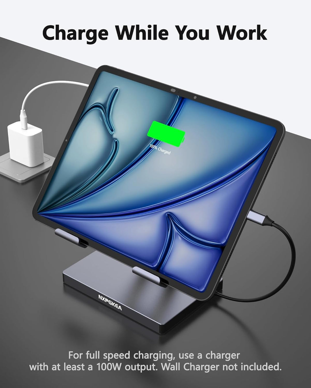 iPad Pro USB C Hub Stand, 9-in-1 Adapter für iPad Pro M4 M2 13 12.9 11 Zoll Docking Station Faltbar