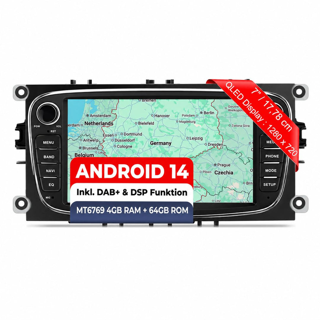 M.I.C. AF7 Android 13 Autoradio mit Navi Qualcomm 665 4G+64G Navigation Ersatz für Ford Focus mk2 Mo