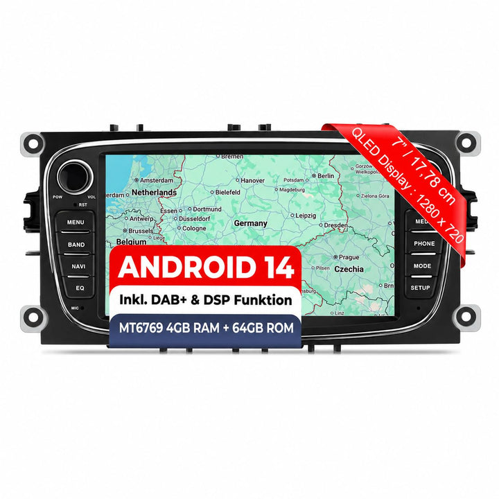 M.I.C. AF7 Android 13 Autoradio mit Navi Qualcomm 665 4G+64G Navigation Ersatz für Ford Focus mk2 Mo