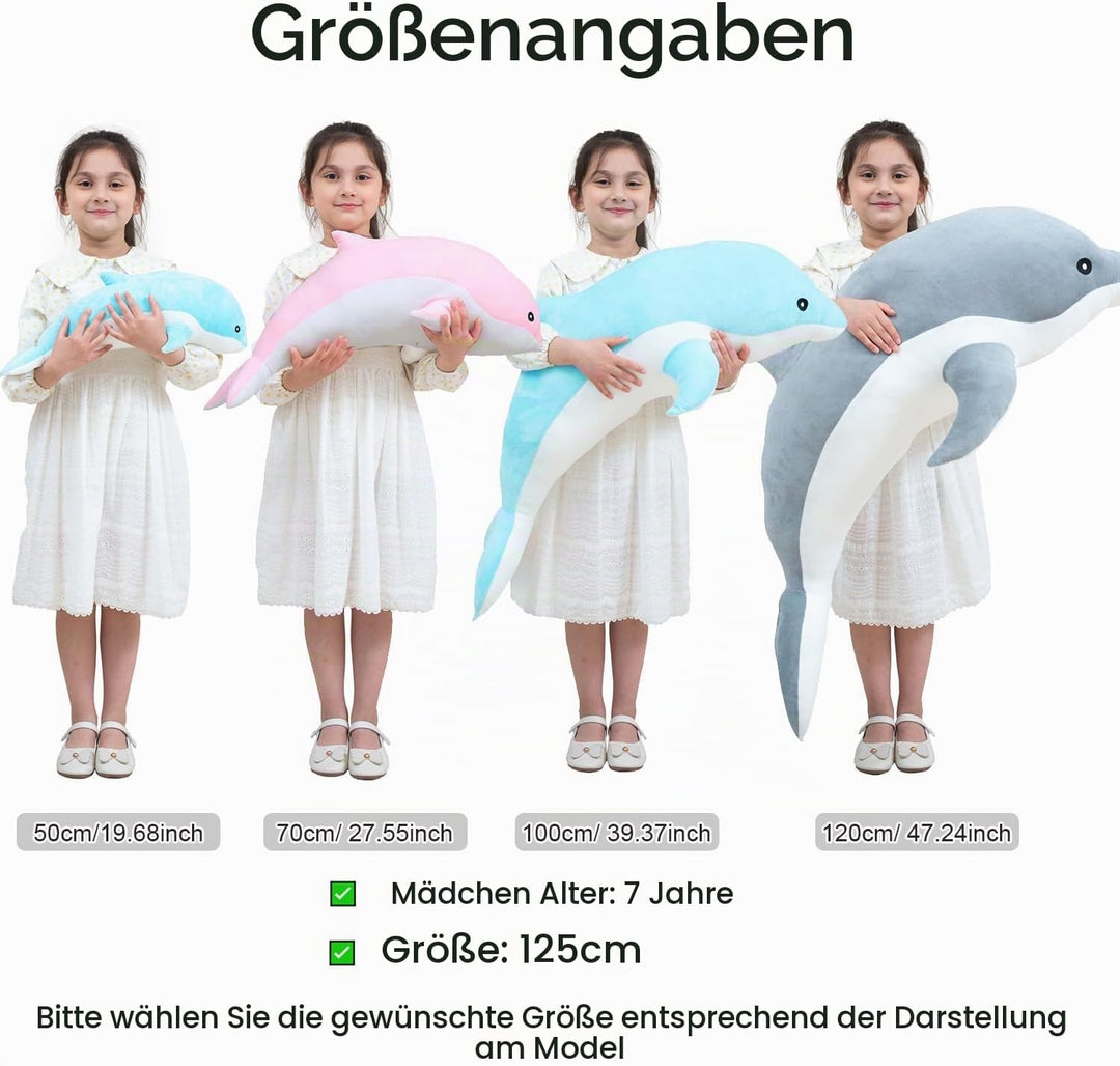 Kekeso Delfin Plüschtiere Schöne Gefüllte Weiche Tier Umarmungskissen Delphin Puppen für Kinder(70cm