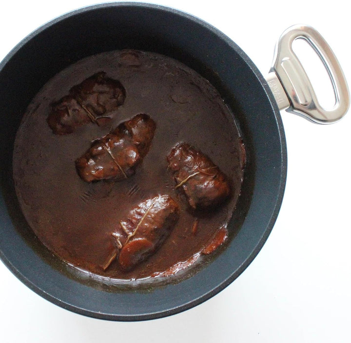 BAF Bratentopf mit Deckel Ø 28 cm - hoher Rand - grosser runder Schmortopf beschichtet aus Aluminium