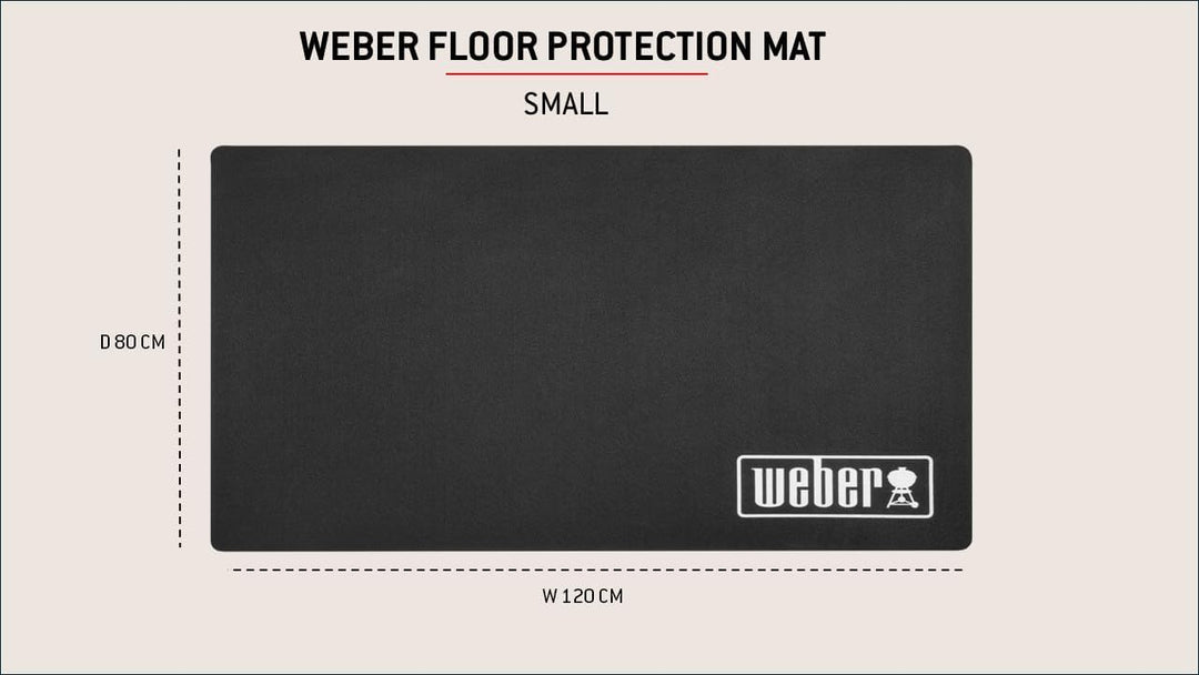 Weber Grillmatte - Klein (120 x 80cm), schützt Terasse / Balkon vor Fettspritzern oder tropfenden Fl