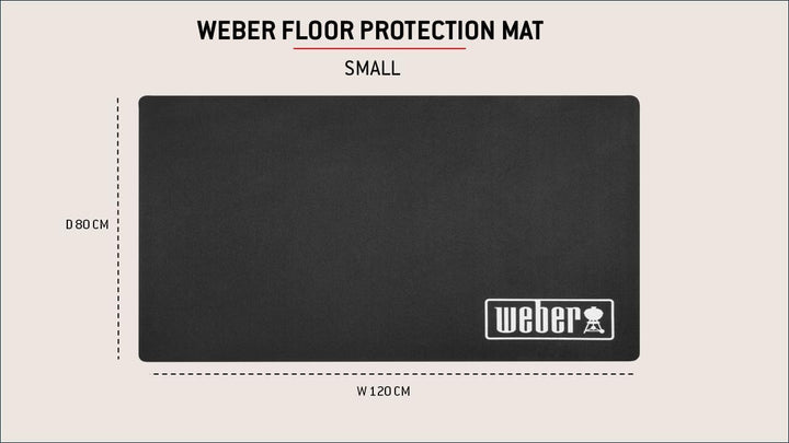 Weber Grillmatte - Klein (120 x 80cm), schützt Terasse / Balkon vor Fettspritzern oder tropfenden Fl