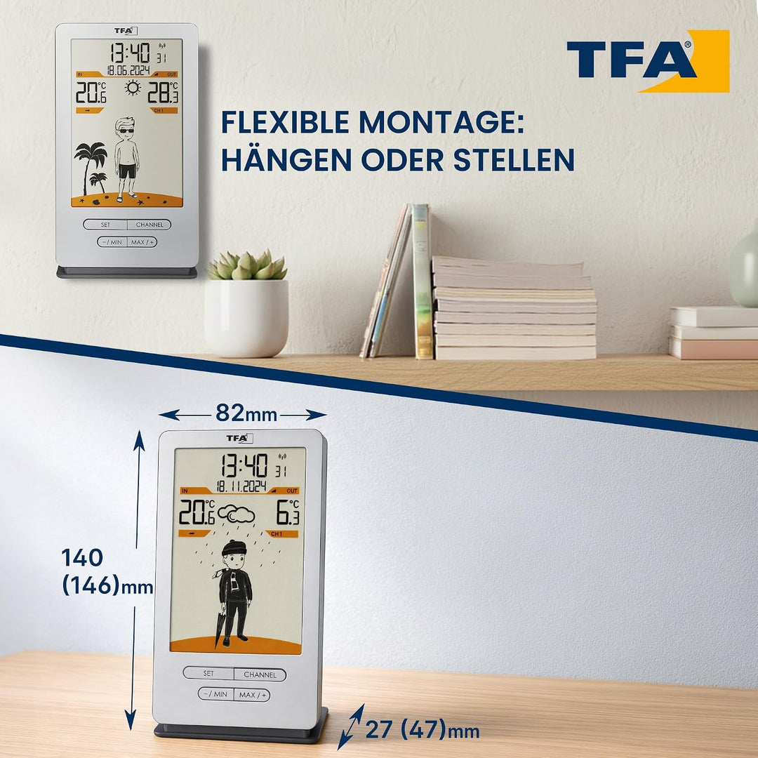 TFA Dostmann Funk Wetterstation Weather Jack, 35.1166.54, Aussen- und Innentemperatur, Wettervorhers