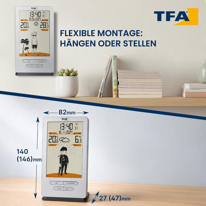 TFA Dostmann Funk Wetterstation Weather Jack, 35.1166.54, Aussen- und Innentemperatur, Wettervorhers
