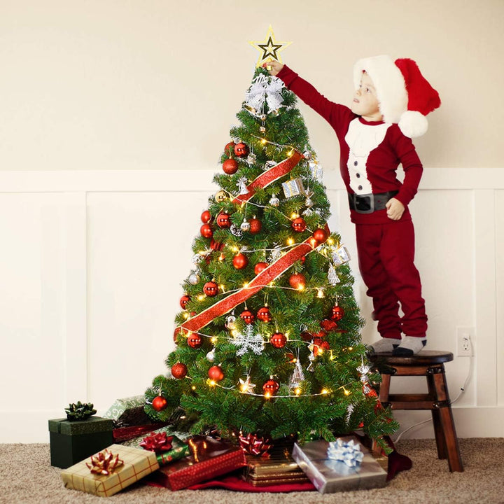 COSTWAY 150cm Künstlicher Weihnachtsbaum, Tannenbaum mit Metallständer, Christbaum PVC Nadeln, Kunst