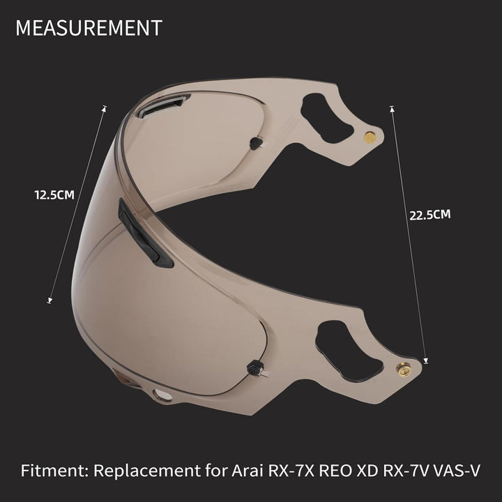 Shkalacar Helmlinsen Visier Ersatz für Arai RX-7X REO XD RX-7V VAS-V Integralhelmschild, Anti-UV, An
