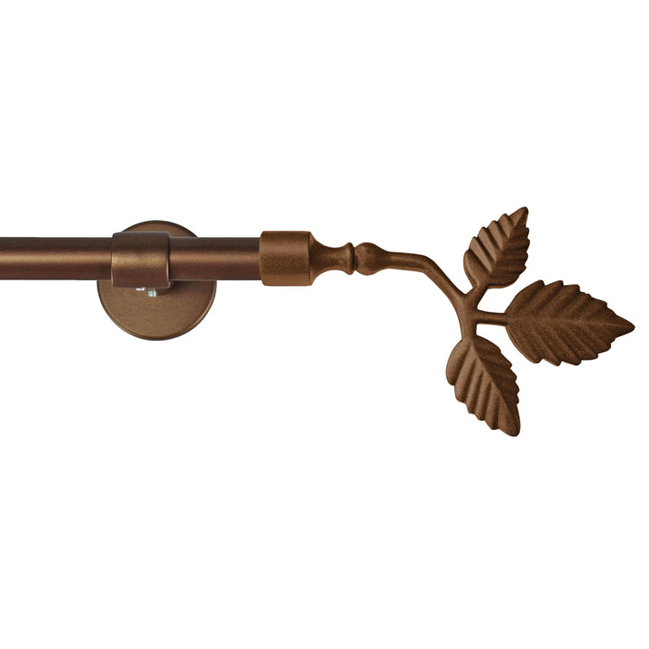 Garesa Gardinenstange Sheet Ø 16mm, 1-läufig, Bronze I Stabile Vorhangstange ohne Ringe I Mit Endkop