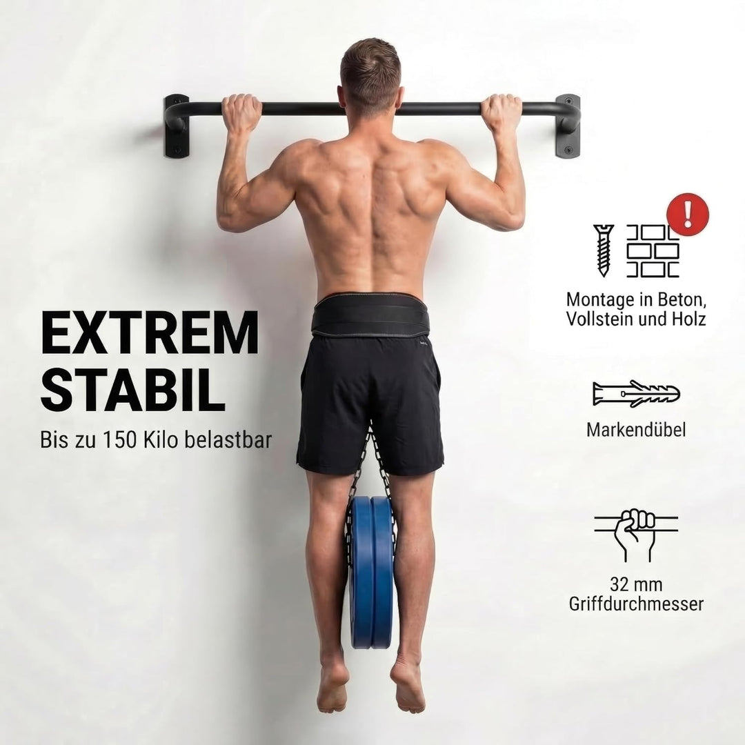 KFA8 Klimmzugstange Wand - Premium Pull Up Bar für effektives Krafttraining Zuhause - modernes Desig