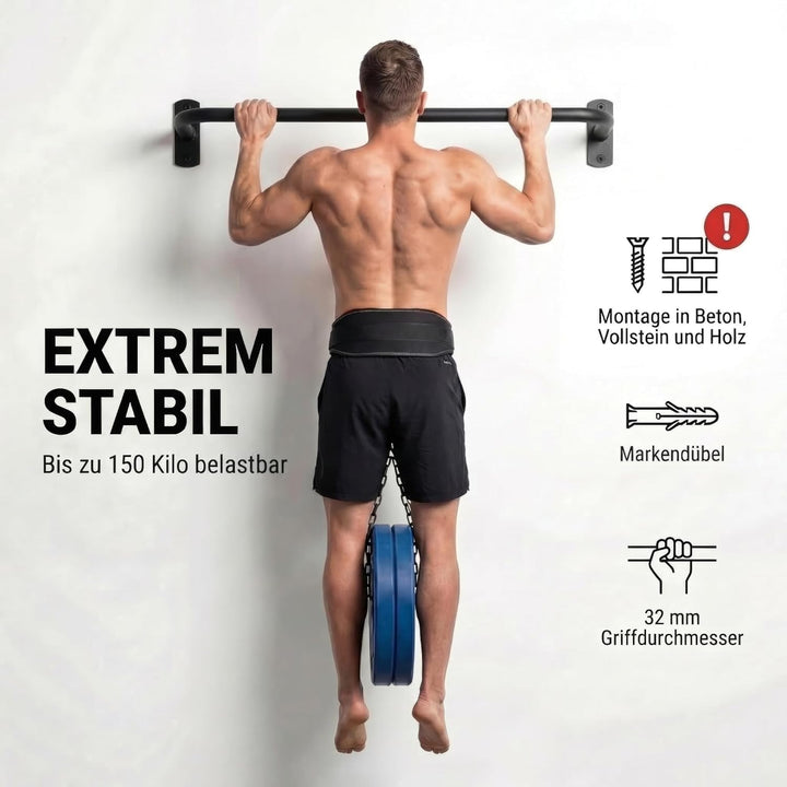 KFA8 Klimmzugstange Wand - Premium Pull Up Bar für effektives Krafttraining Zuhause - modernes Desig