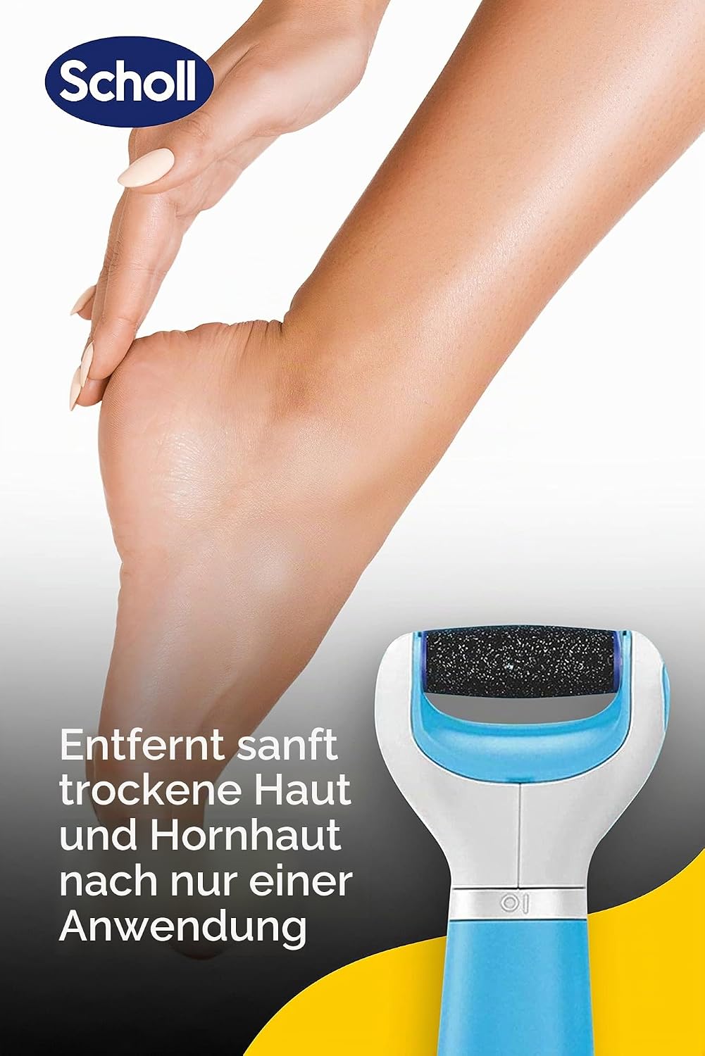 Scholl Velvet Smooth, professionelle Rolle für Pediküre mit Diamantkristallen, elektrische Feile für