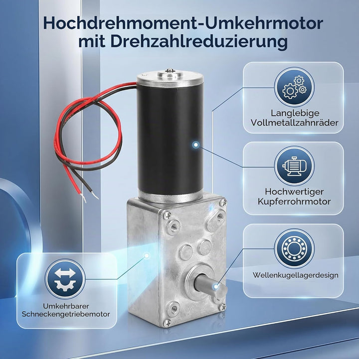 Fafeicy 12V 30RPM Schneckengetriebemotor, hohe Torsionsgeschwindigkeit - Reduzieren Sie die umschalt