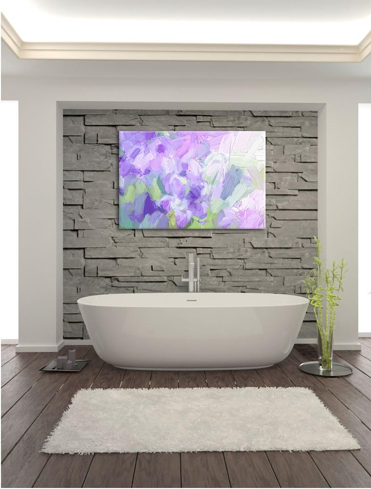 Pixxprint Lilane Lavendelblumen Kunst als Leinwandbild/Grösse: 100x70 cm/Wandbild/Kunstdruck/fertig