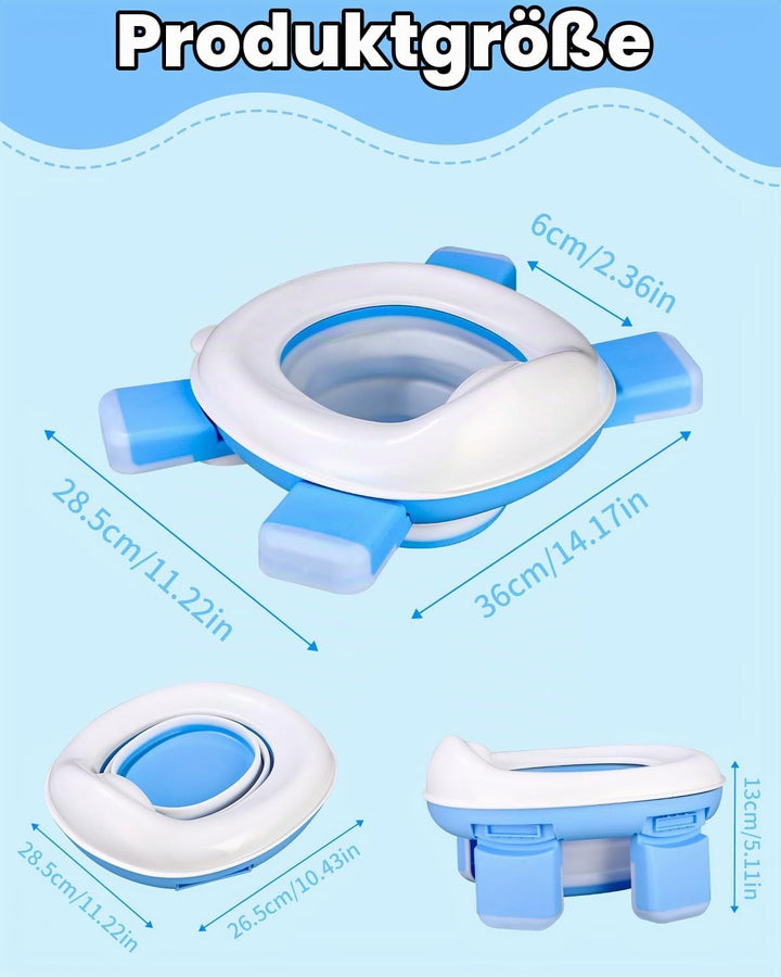 Toilettensitz Kinder,3 in 1 faltbares Kinder Töpfchen für Unterwegs,Portable Travel Potty Training T