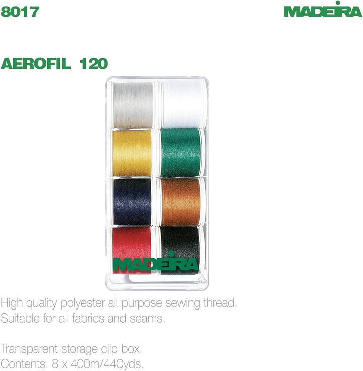 Madeira 8017 Nähgarn-Box Areofil Allesnäher 8 Farben 400 M