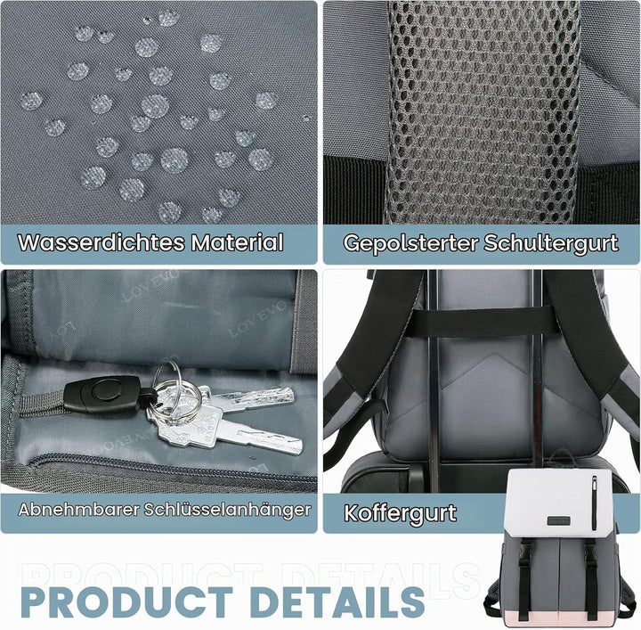 LOVEVOOK Rucksack Damen Elegant 15.6 Zoll Laptop Rucksack Wasserdicht Schultasche Mädchen Schulrucks