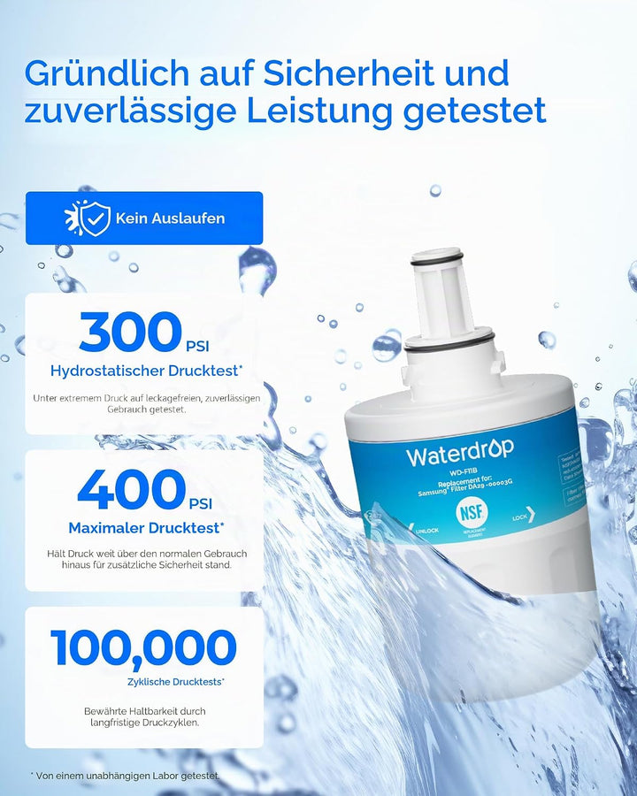 Waterdrop DA29-00003G Kühschrank Wasserfilter, Ersatz für Samsung AquaPure Plus DA29-00003G, DA29-00