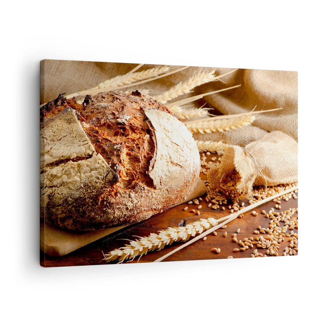 Bilder auf Leinwand Brot Bäckerei Lebensmittel Roggen Leinwandbild 70x50cm Wandbilder Dekoration Woh