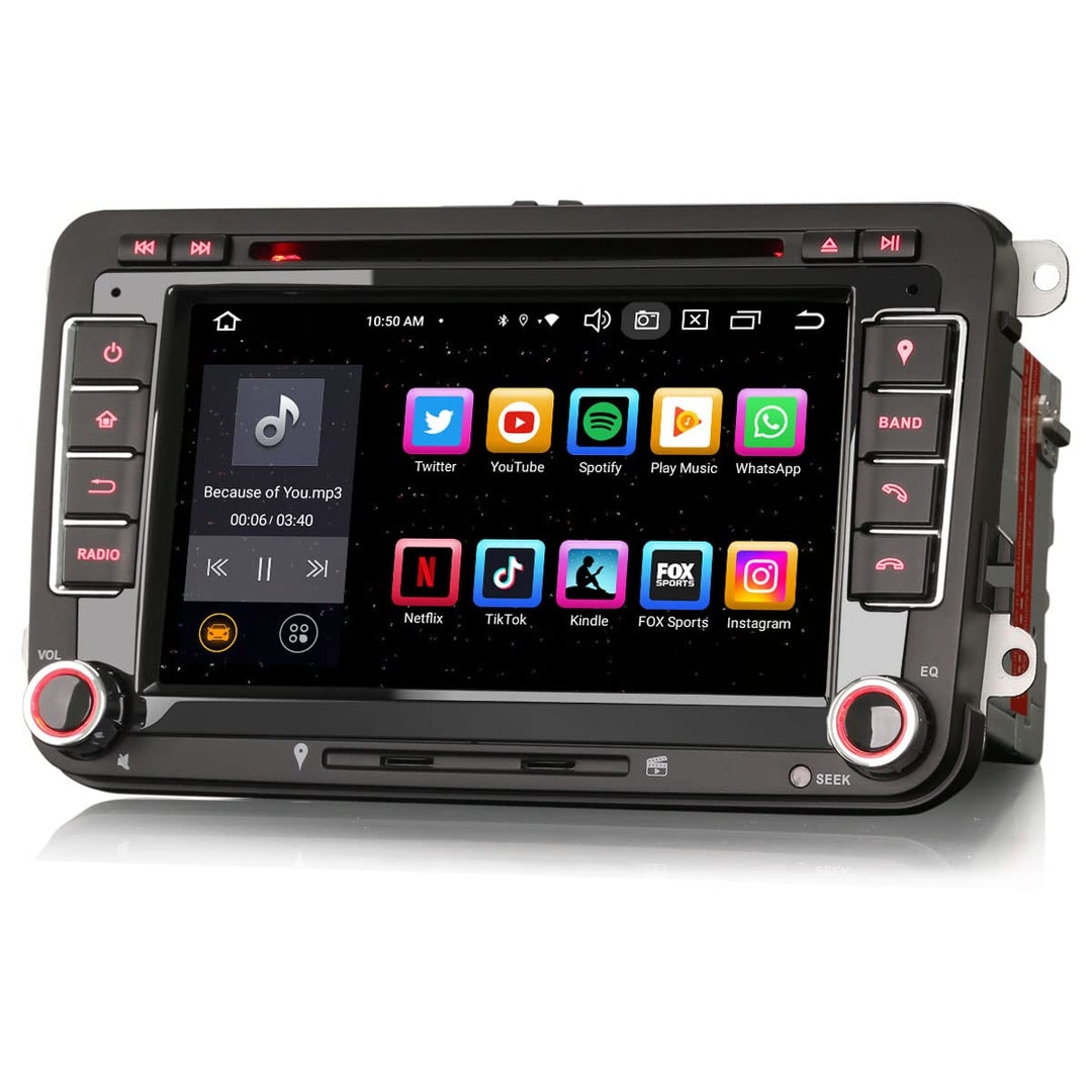 Erisin Android 12 8-Kern 4GB RAM+ 64GB ROM Autoradio Mit GPS Navi für VW Passat Golf 5/6 Touran Skod