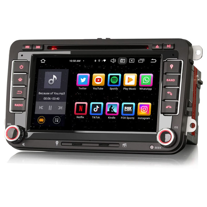 Erisin Android 12 8-Kern 4GB RAM+ 64GB ROM Autoradio Mit GPS Navi für VW Passat Golf 5/6 Touran Skod