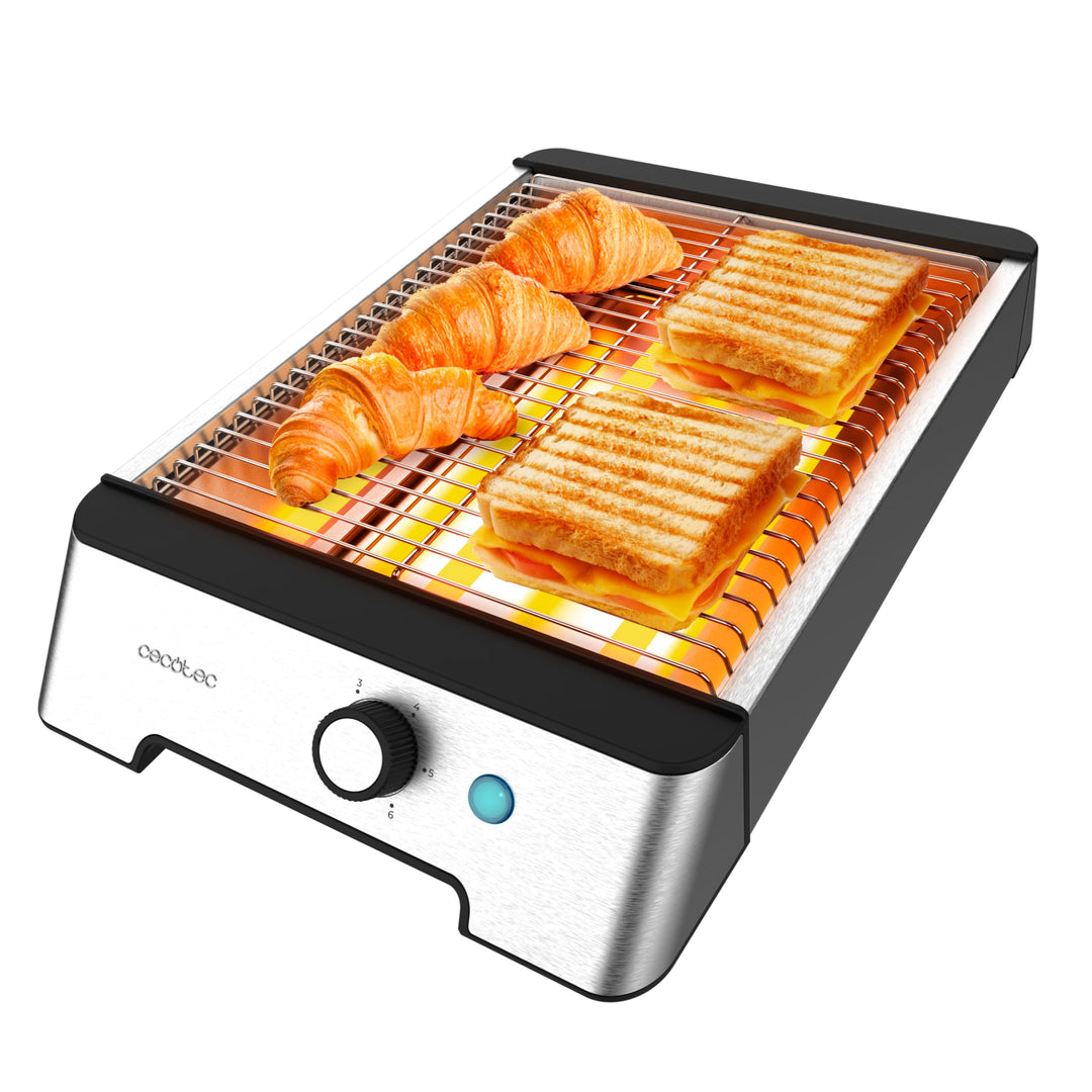 Cecotec Horizontaler Toaster - Flacher Toaster 3 Widerstände NiceSlice Inox. 1000W, Alle Arten von B