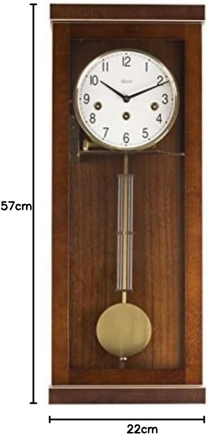 Hermle 70989-030141 Progressistische Wanduhr 1 2 Std. Schlag, Nussbaum 57cm x 22,5cm x 13 cm 57cm x