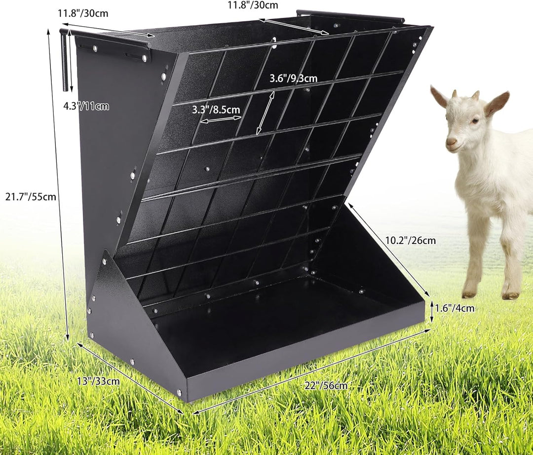 Grosses Heuraufe für Schafe und Ziegen 2 In 1 Hay & Grain/Salt Feeder Hängende Futterraufe Schafe mi