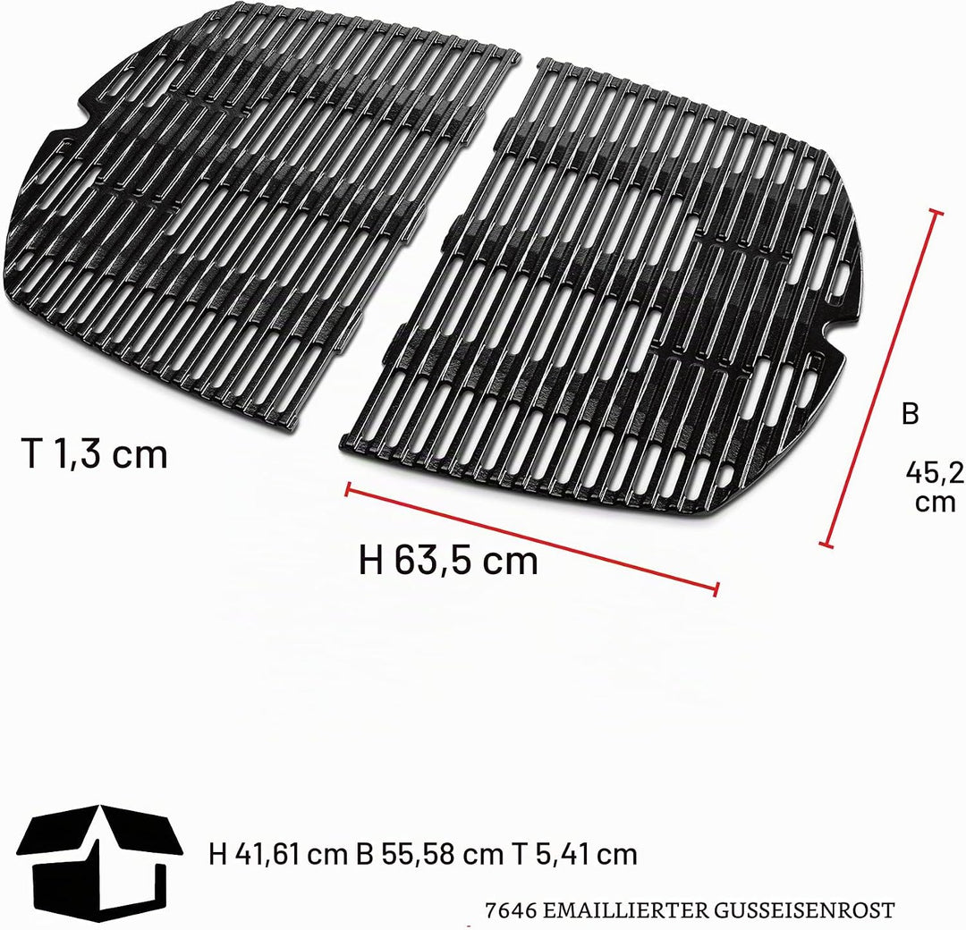 Weber 7646 Porcelain-Enameled Cast-Iron Cooking Grates, 30x4.4x44.2 cm Single, Single