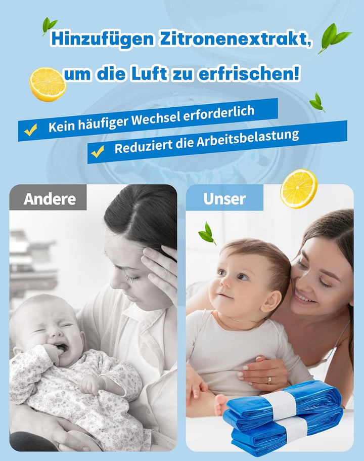 NETONDA 9er Nachfüllkassetten Windeleimer Nachfüllfolie Katzeneimer Geruchsdicht Windeleimer Nachfül