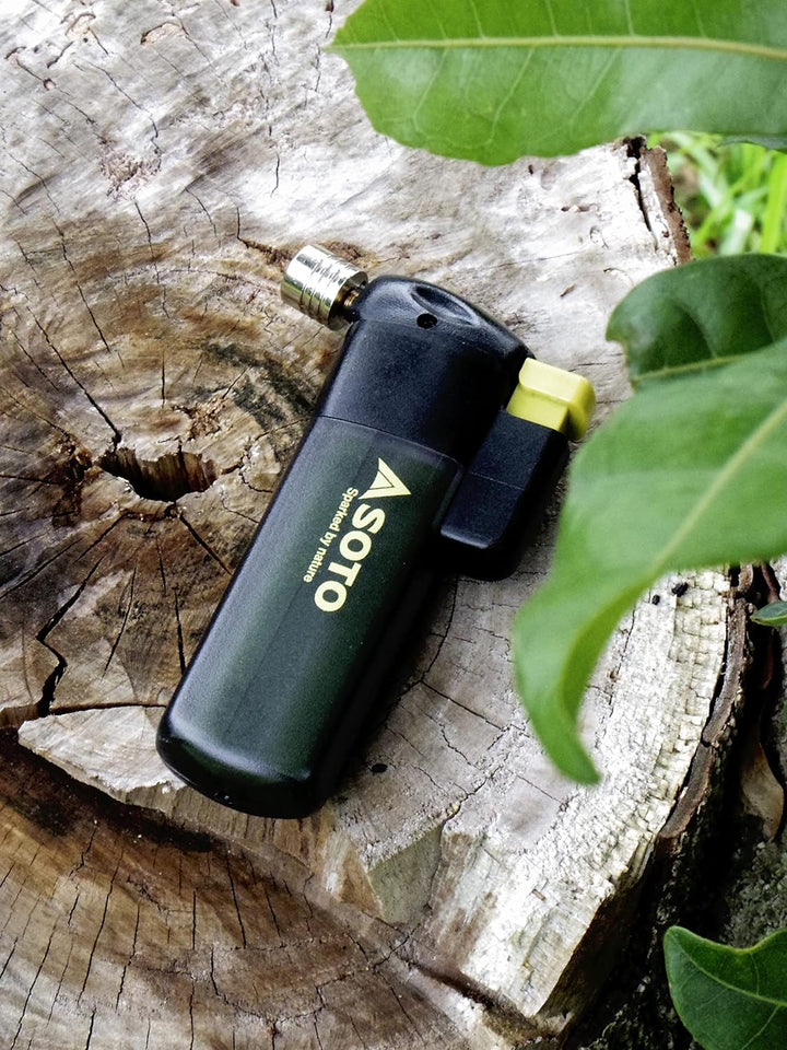 SOTO Pocket Torch with Lighter Schwarz - Leistungsstarker cleverer Feuerzeug Brenner, Grösse One Siz