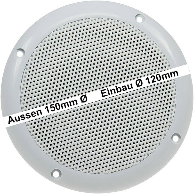 ChiliTec Lautsprecher 5"/127mm Wasserfest 80Watt Paar Einbaulautsprecher für Wand & Decke Marine-Lau